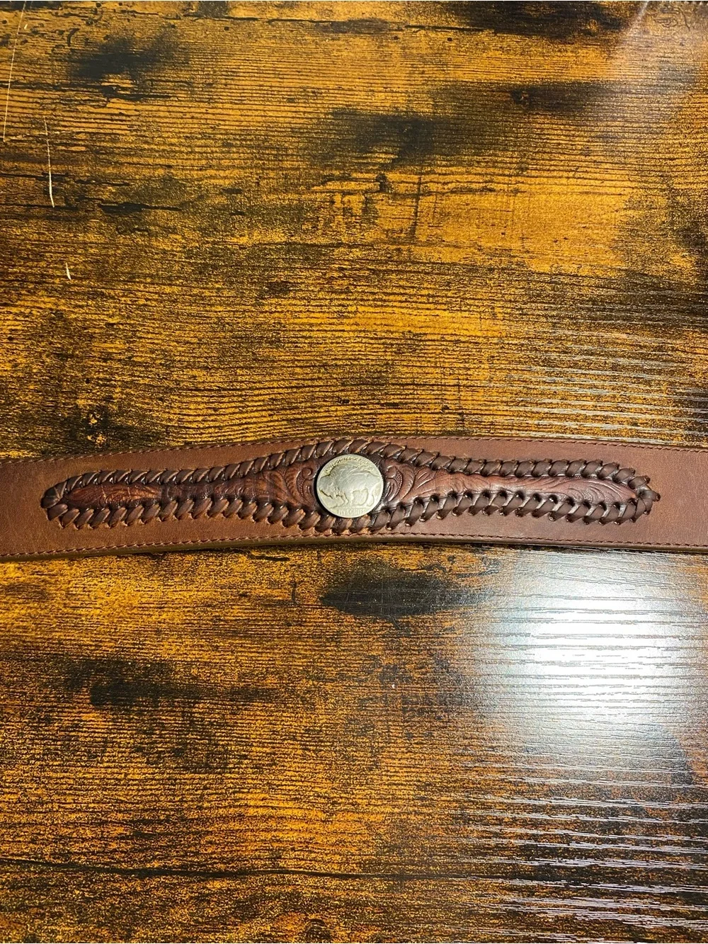 Tony Lama Belt with Buffalo Nickels and Sterling Silver Belt Buckle